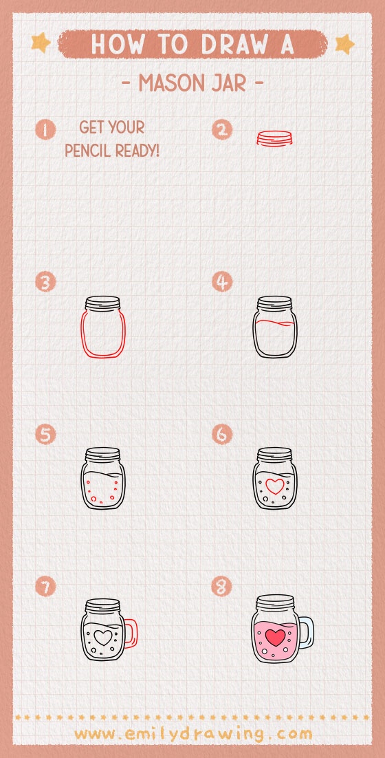 how to draw a mason jar pinterest pin